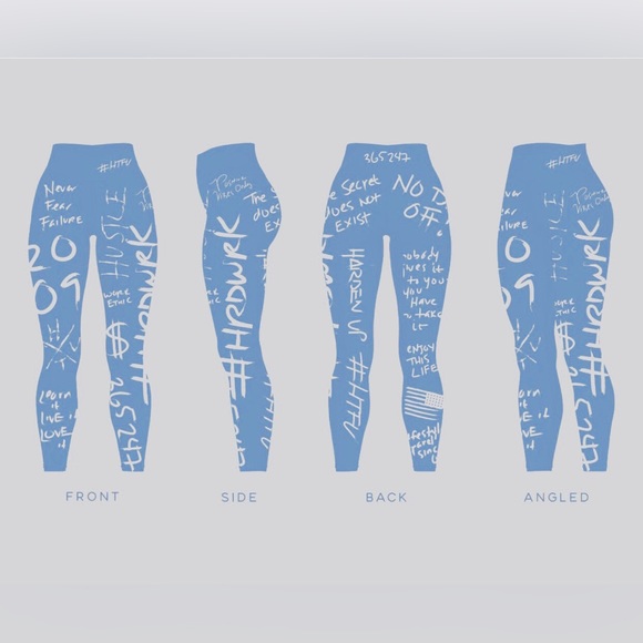 NWOT HTFU High Waist Analog Leggings Light Blue / White XS - Picture 9 of 9